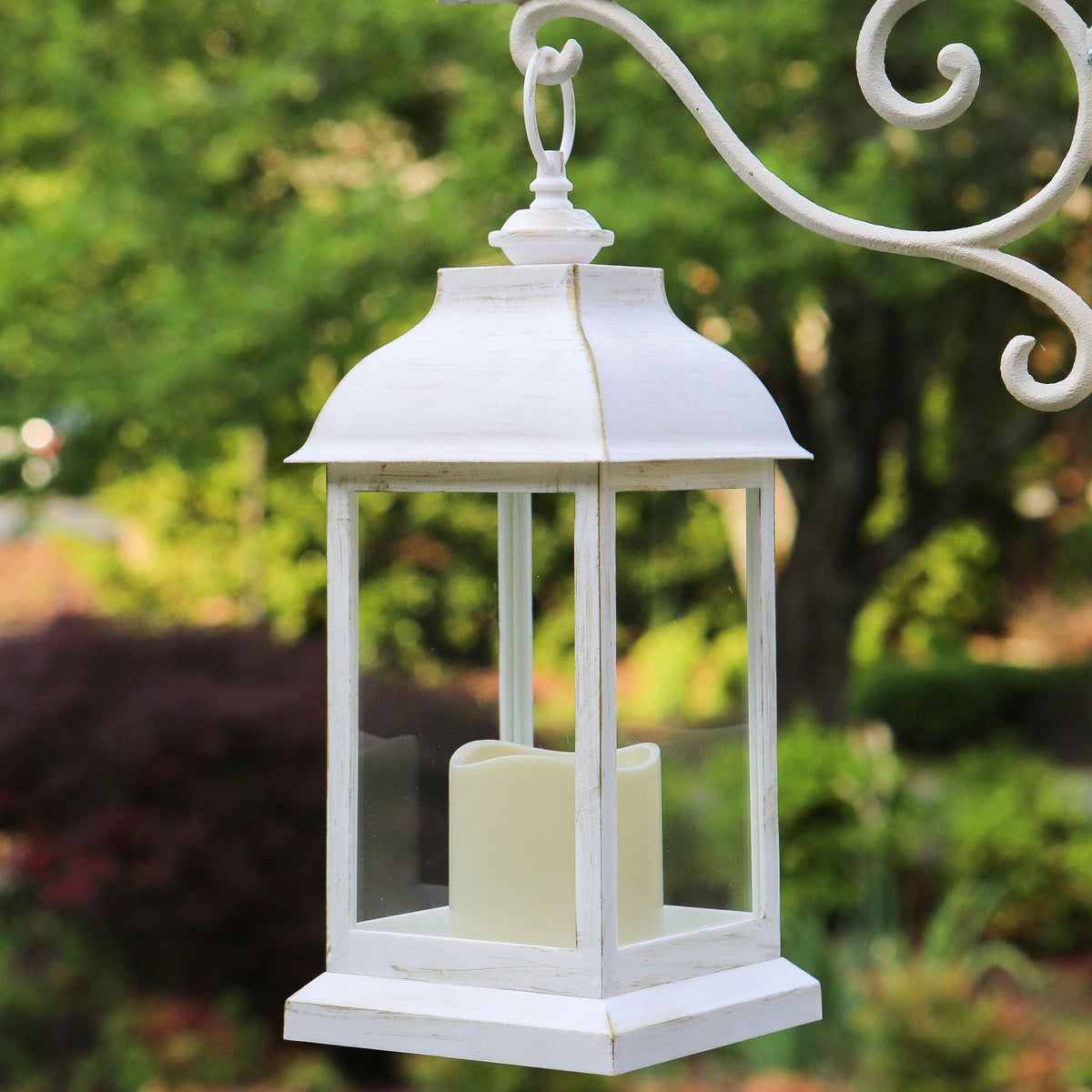 Kate Aspen Luminous Distressed White Mini-lantern Tea Light Holder
