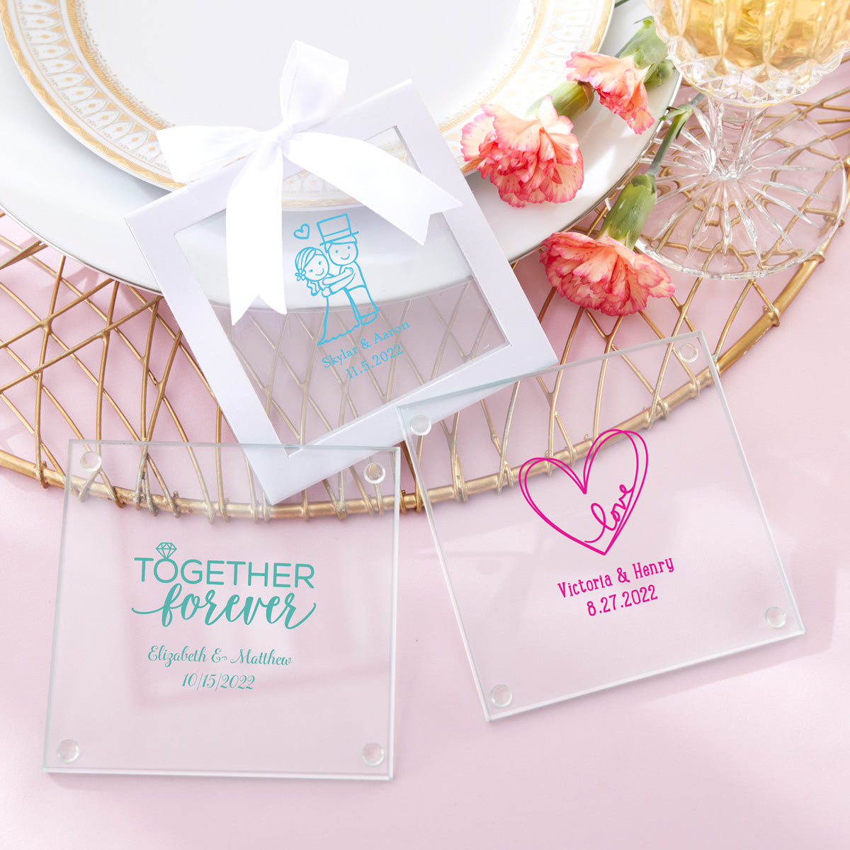  Personalized Wedding Coasters - Custom Wedding Gifts