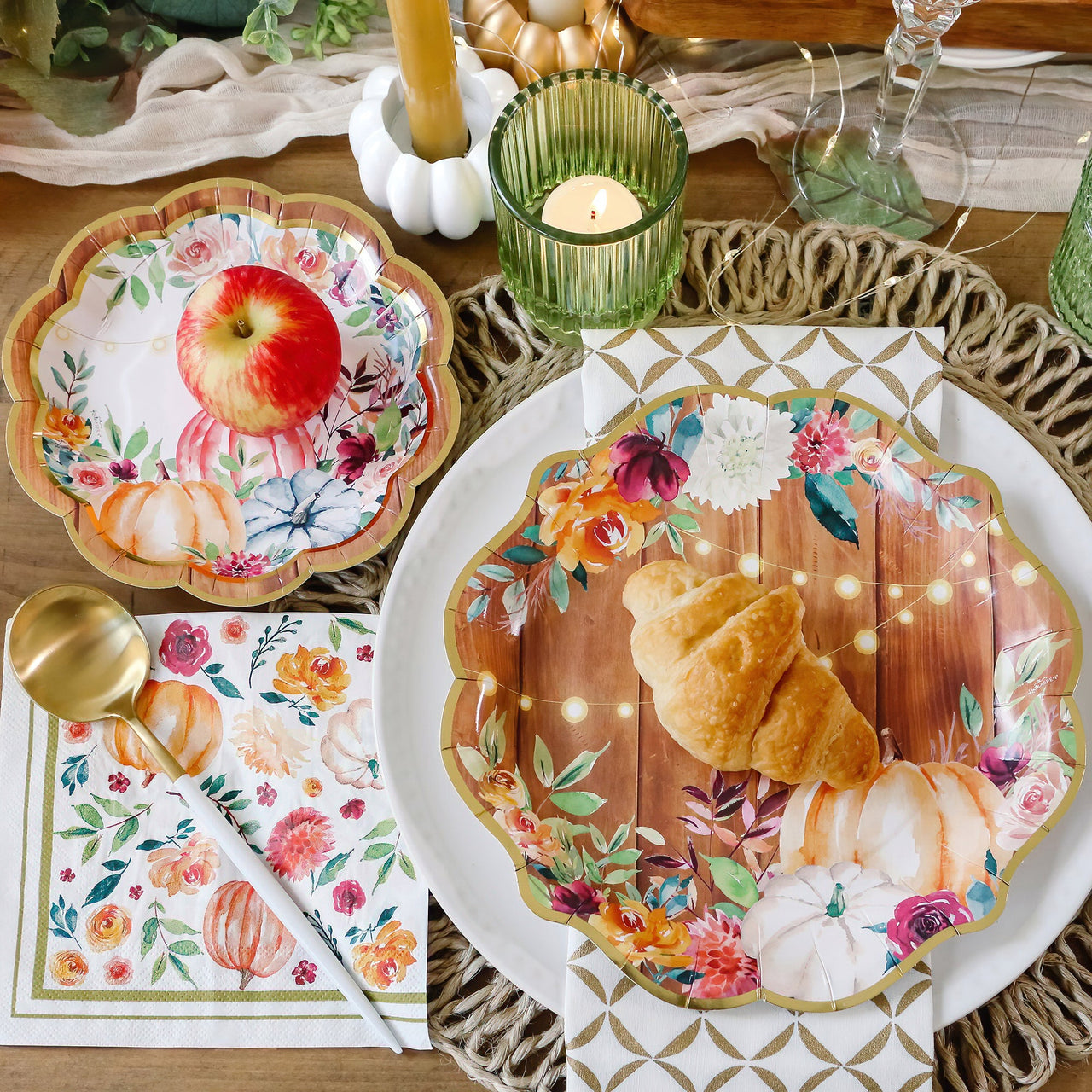 62 pcs Fall/Thanksgiving Tableware Set (16 Guests) | Kate Aspen | Alt Image 2