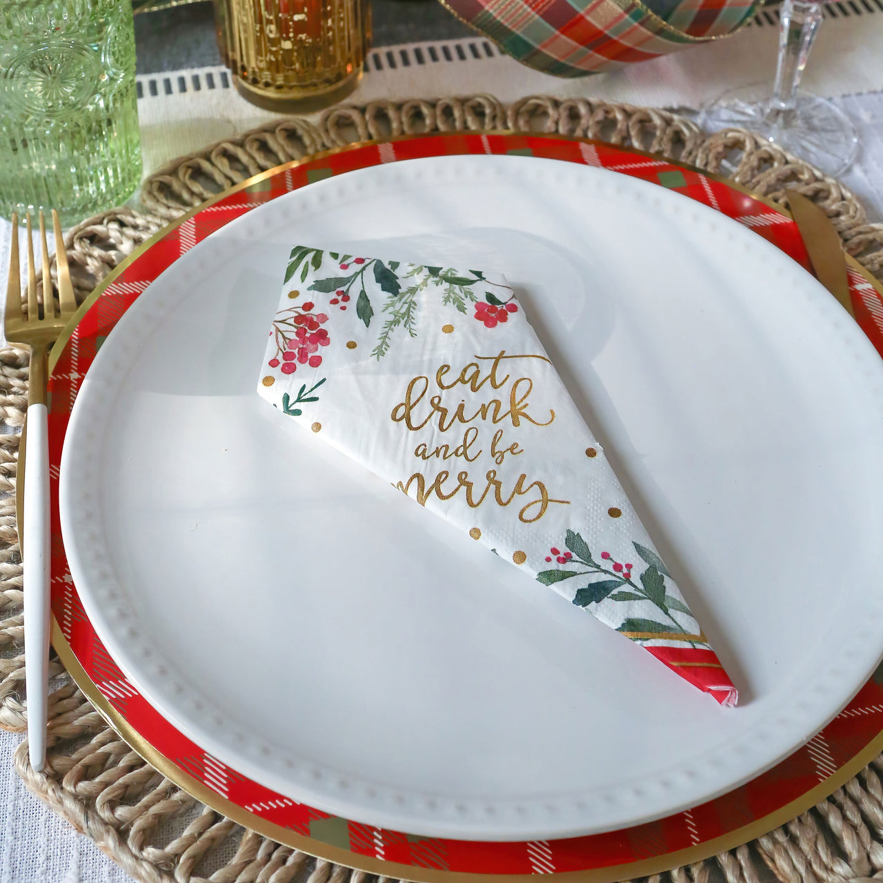 Christmas Tableware Set - 7” Plate (set of 16), 9” Plate (set of 16), and Napkin (set of 30) | Kate Aspen | Alternate Image 8