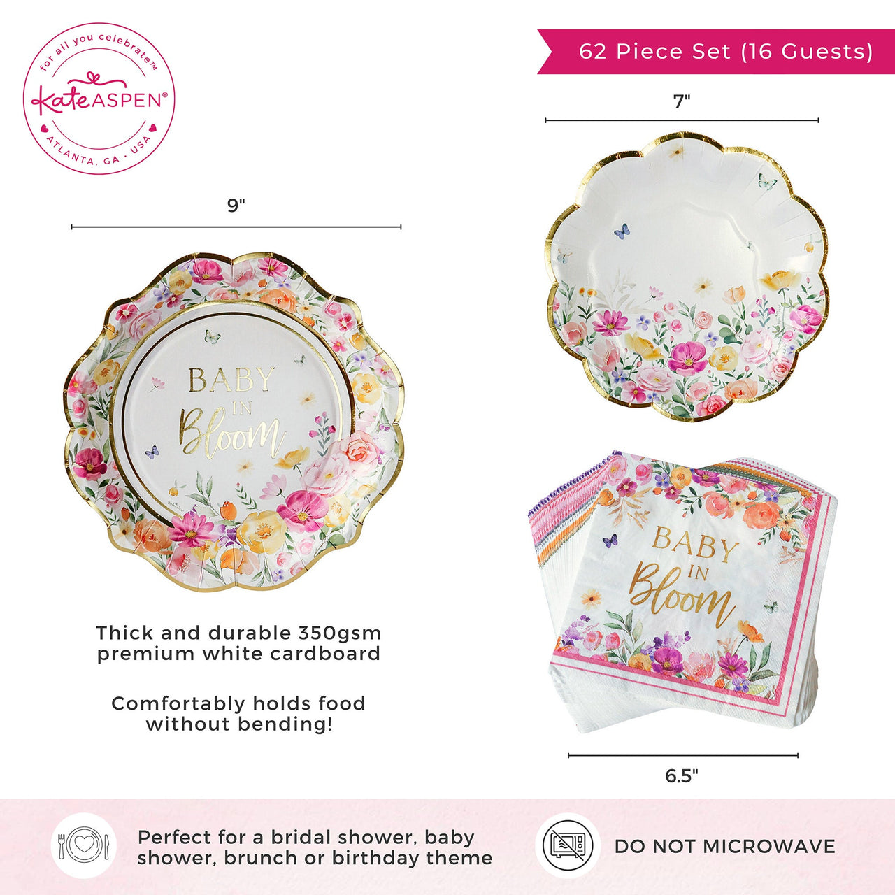 Baby in Bloom 62 pcs Tableware Set - Alternate Image 6