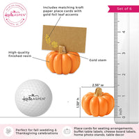 Thumbnail for Orange Pumpkin Place Card Holder (Set of 6) | Kate Aspen | Alt Image 6