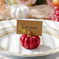 Thumbnail for Burgundy & Blush Pink Pumpkin Place Card Holder (Set of 6) | Kate Aspen | Alt Image 2