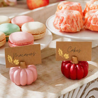 Thumbnail for Burgundy & Blush Pink Pumpkin Place Card Holder (Set of 6) | Kate Aspen | Alt Image 3