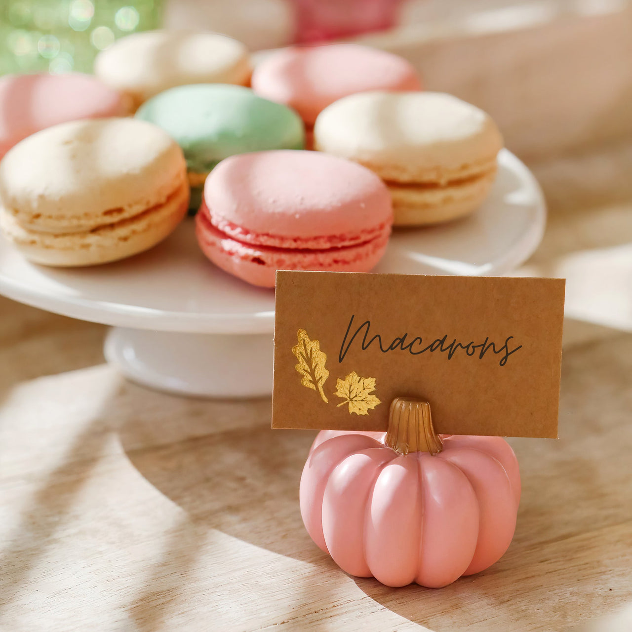 Burgundy & Blush Pink Pumpkin Place Card Holder (Set of 6) | Kate Aspen | Alt Image 5