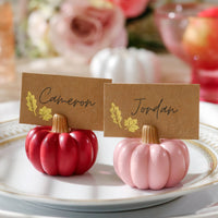 Thumbnail for Burgundy & Blush Pink Pumpkin Place Card Holder (Set of 6) | Kate Aspen | Alt Image 7