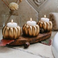 Thumbnail for 2-in-1 Pumpkin Tealight/Candlestick Holder (Set of 6) - Gold | Kate Aspen | Alt Image 7