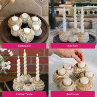 Thumbnail for Candle Holder Centerpiece (2-in-1) 6 Gold Ball Set - Alternate Image 5