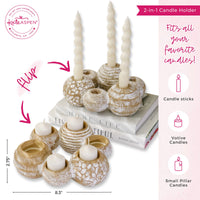 Thumbnail for Candle Holder Centerpiece (2-in-1) 6 Gold Ball Set - Alternate Image 6