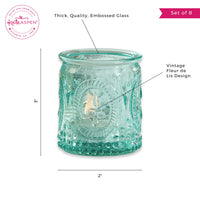 Thumbnail for Vintage Blue Glass Tea Light Holder (Set of 8)