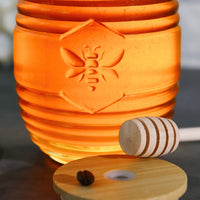 Thumbnail for Glass Bee Honey Jar and Dipper Set (2 Lids and Dippers) - Alternate Image 4