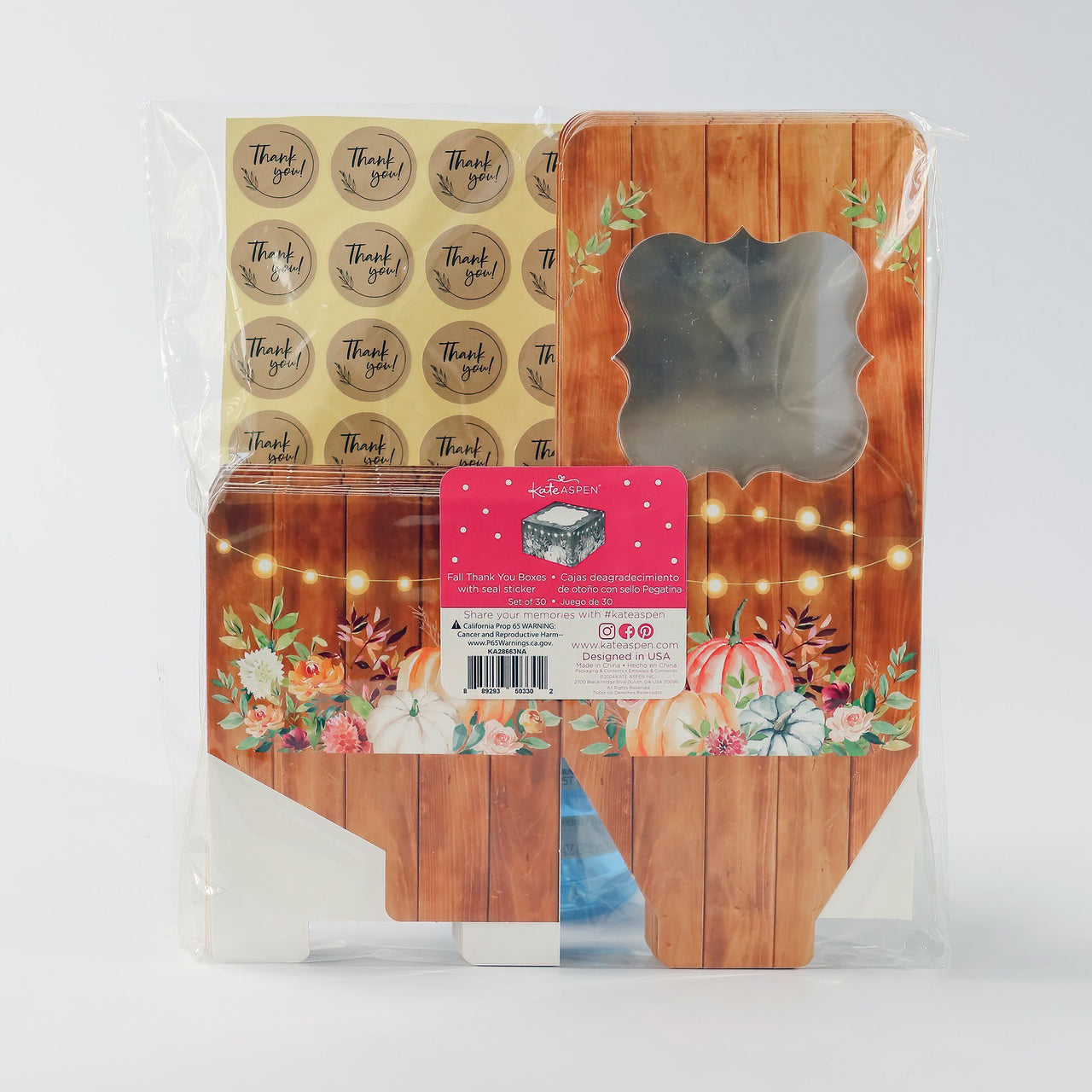 Fall Cookie Boxes with Window + Seal Sticker (Set of 30) | Kate Aspen | Alt Image 8