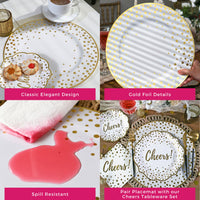 Thumbnail for 13” Classic Gold Foil Dot Placemat (set of 24) | Kate Aspen | Alternate Image 5