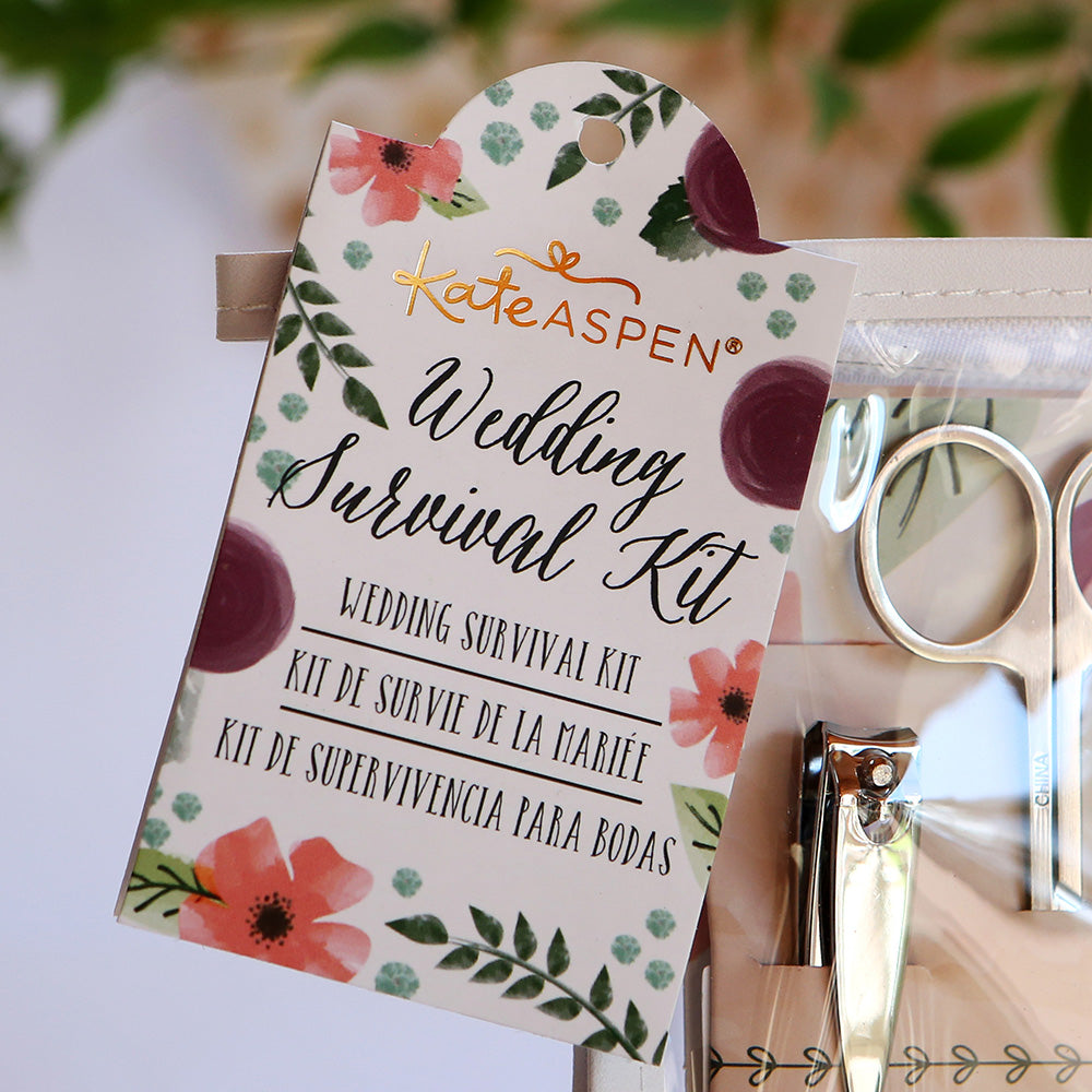 Kate Aspen Burgundy Blush Floral Wedding Survival Kit
