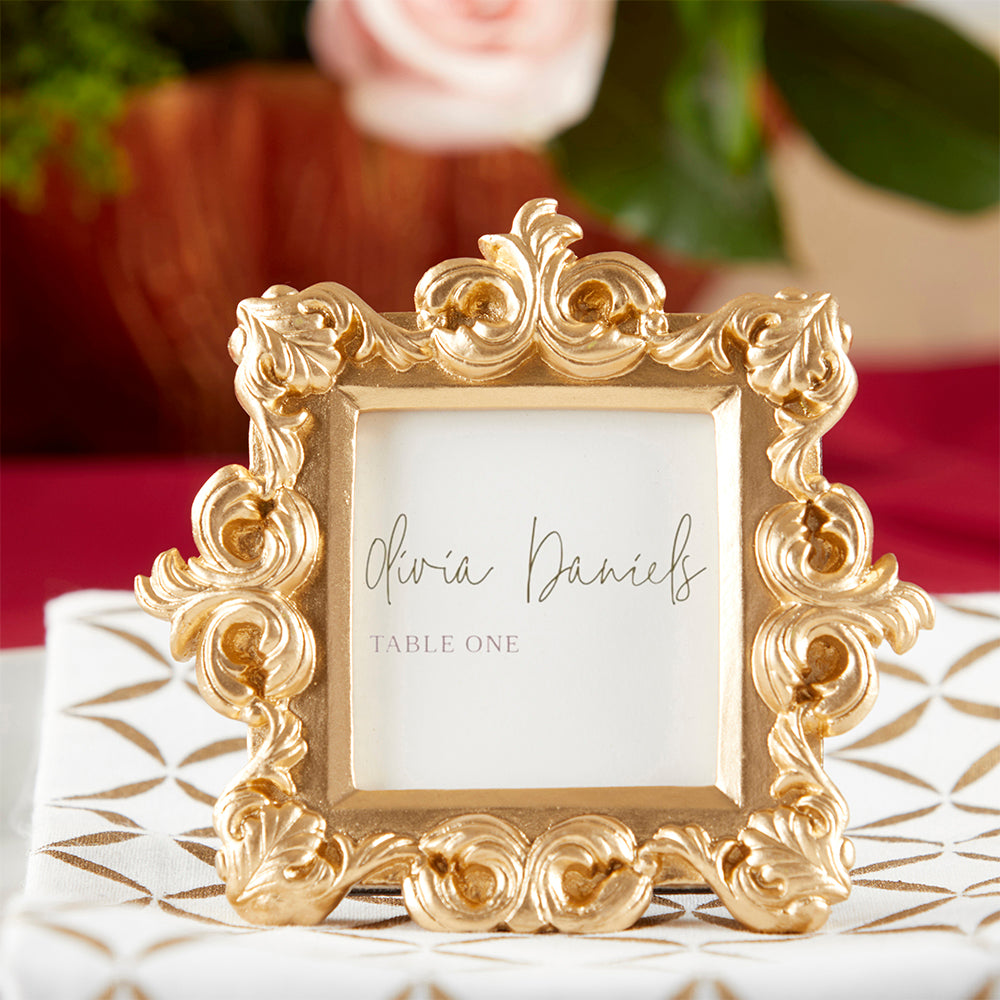 Kate Aspen Beaded Gold Wall & Tabletop Picture Frames/place Card Holder  (set Of 6)