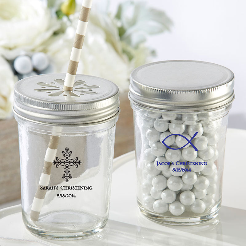 Personalized 16 oz. Mason Jar Mug - Wedding Favors by Kate Aspen