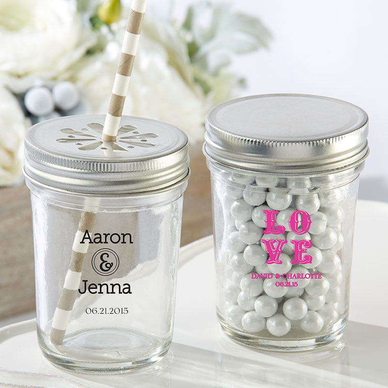 Personalized Printed 8 oz. Glass Mason Jar - Tutu Cute (Set of 12)