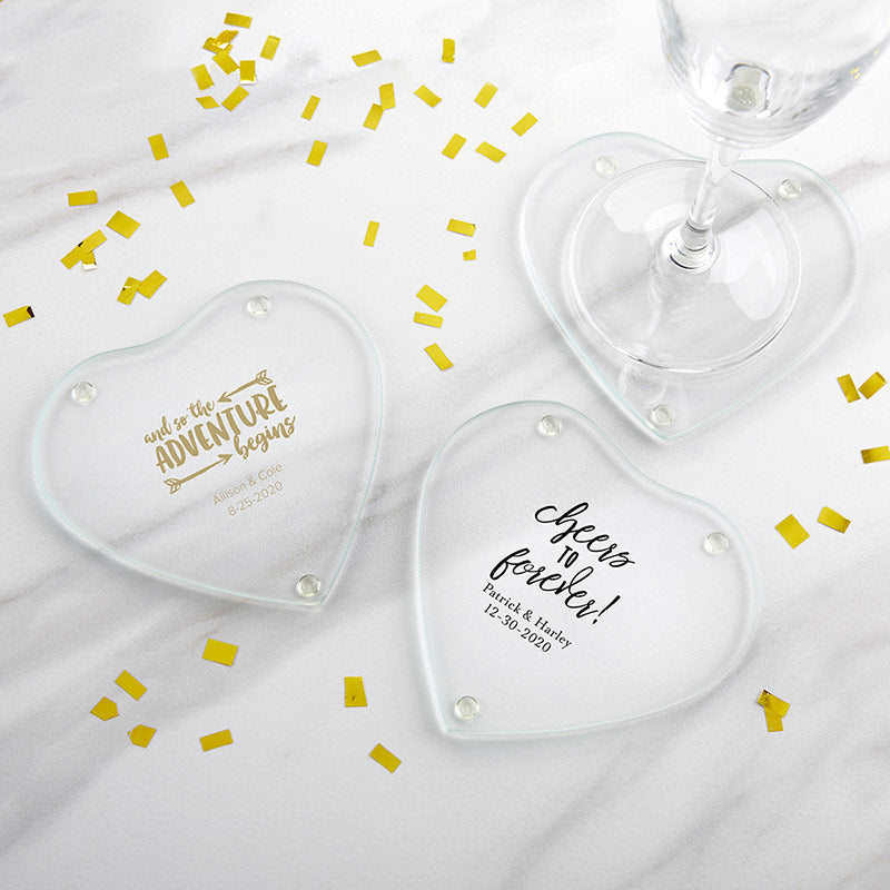 Heart Shaped Paper Drink Coasters - Love - Set Of 12 - Forever Wedding  Favors