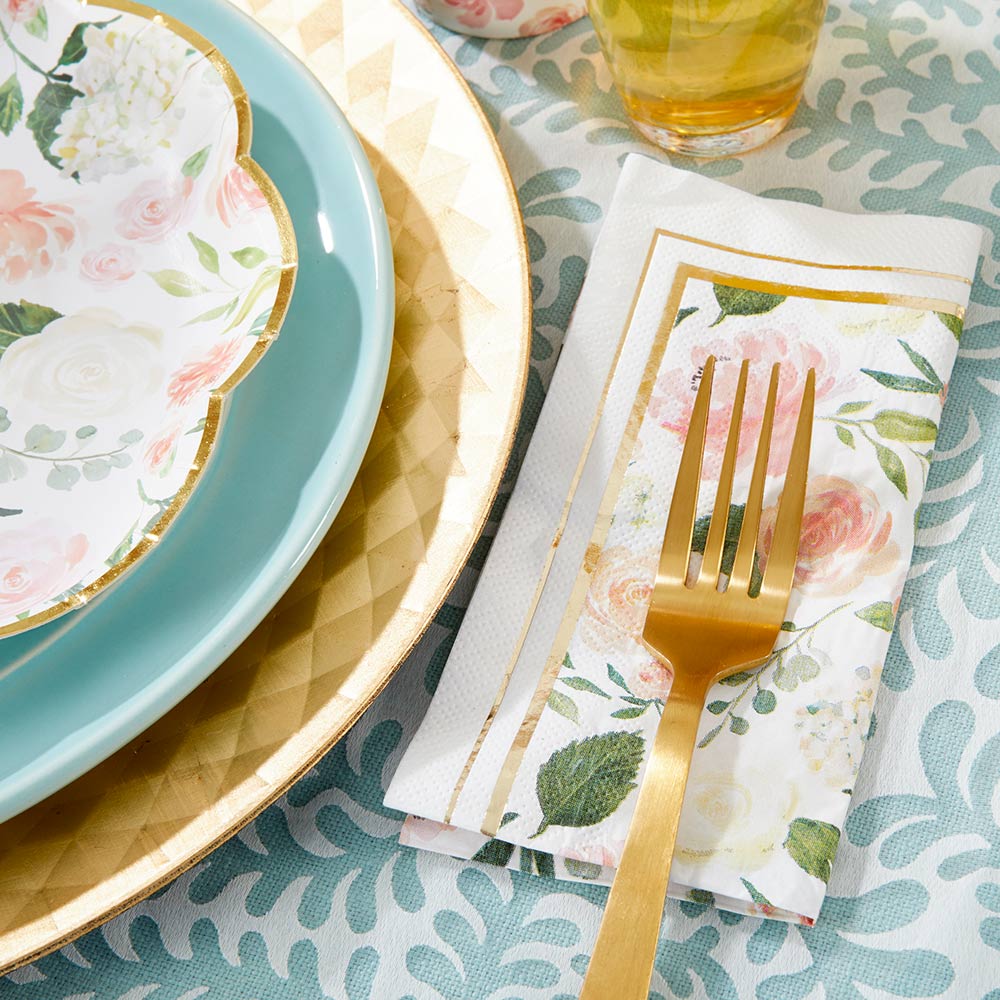Paper Plates, Mint Green Disposable Paper Plates, Sturdy