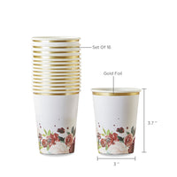 Geometric Floral 8 oz. Paper Cups (Set of 16)
