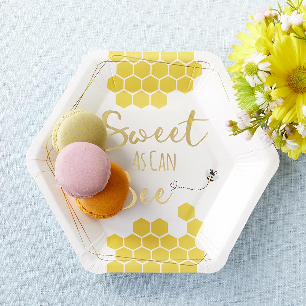 Kate Aspen Sweet As Can Bee 9 in. Premium Paper Plates (Set of 16)