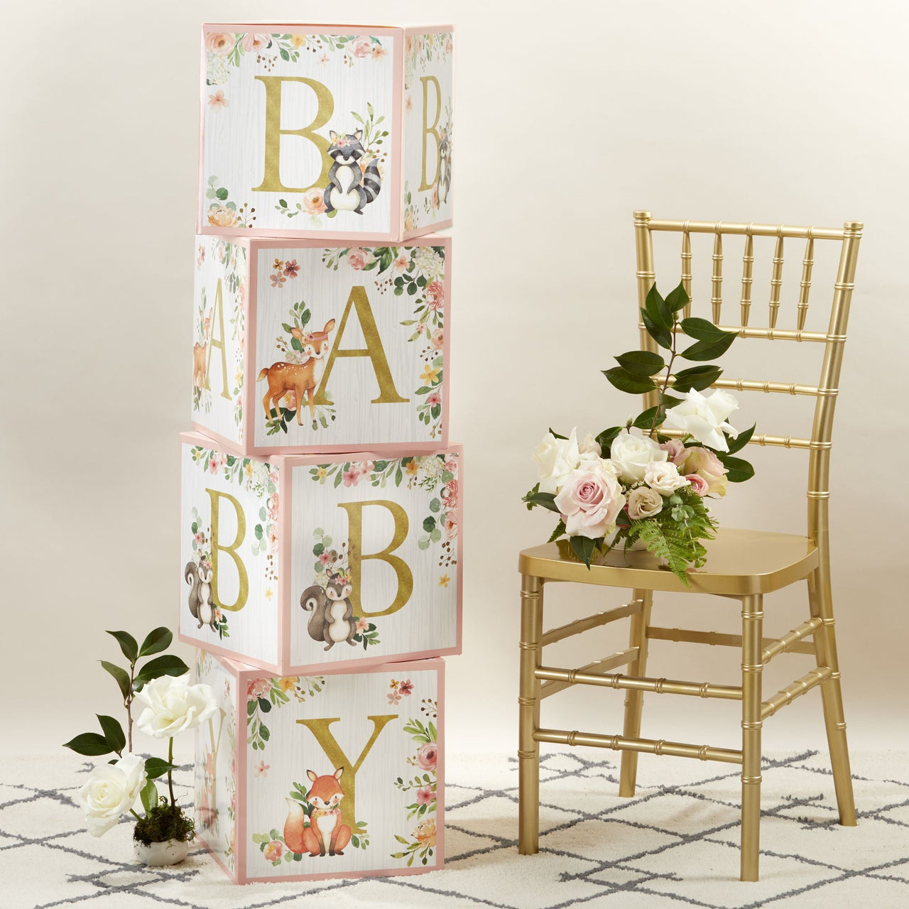 Woodland Animal Baby Shower Block Box Set – Très Chic Party Boutique