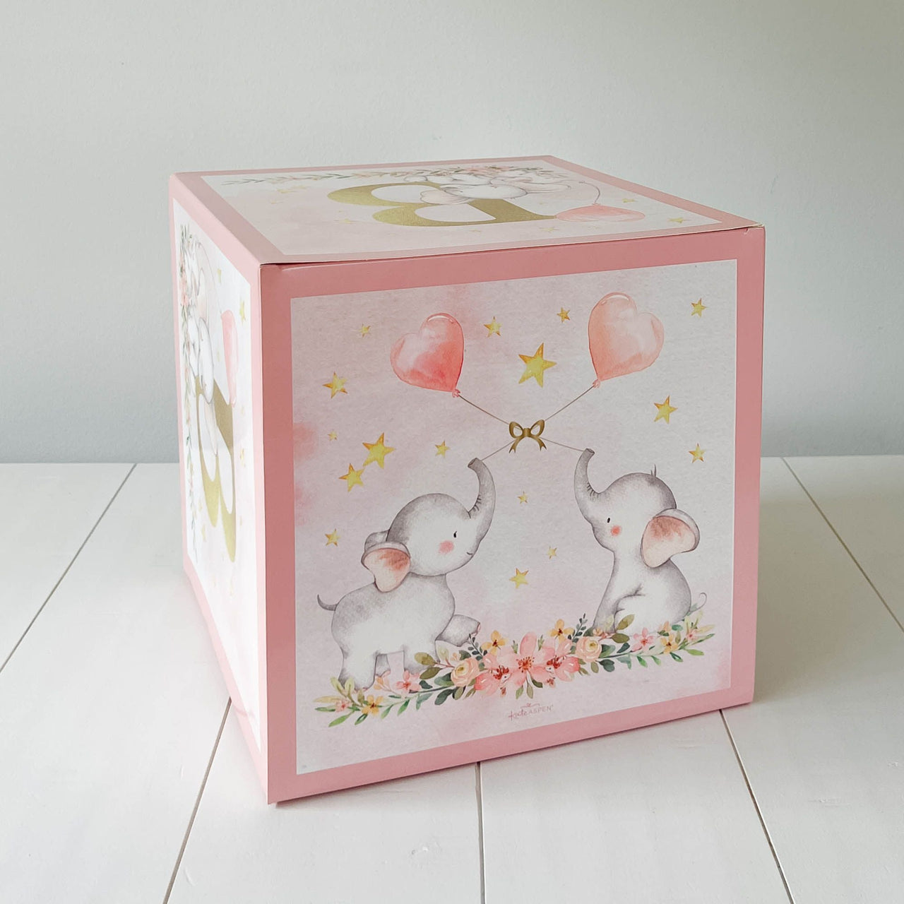 Pink Baby Block – Elephant Aspen Shower of 4) Kate - (Set Box