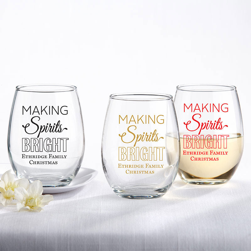 Hand Engraved Stemless Floral Wine Glasses (Set of 2) - Adorn Goods