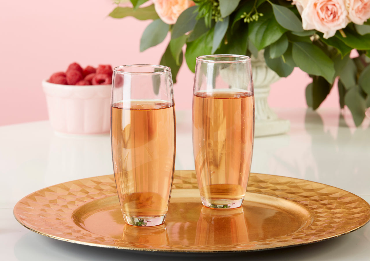 Personalized 9 oz. Stemless Champagne Glass - Wedding