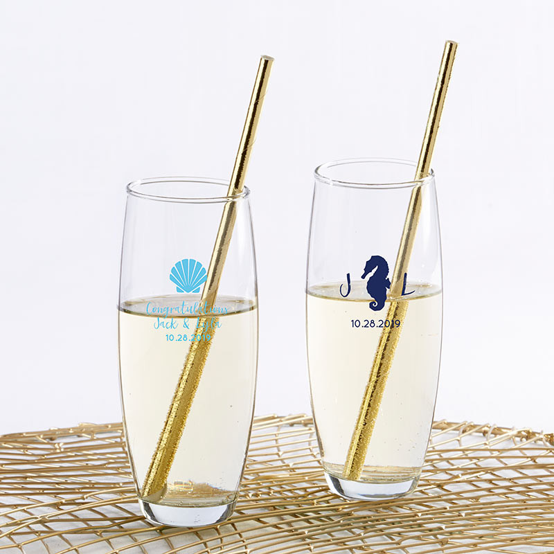 Personalized 9 oz. Stemless Champagne Glass