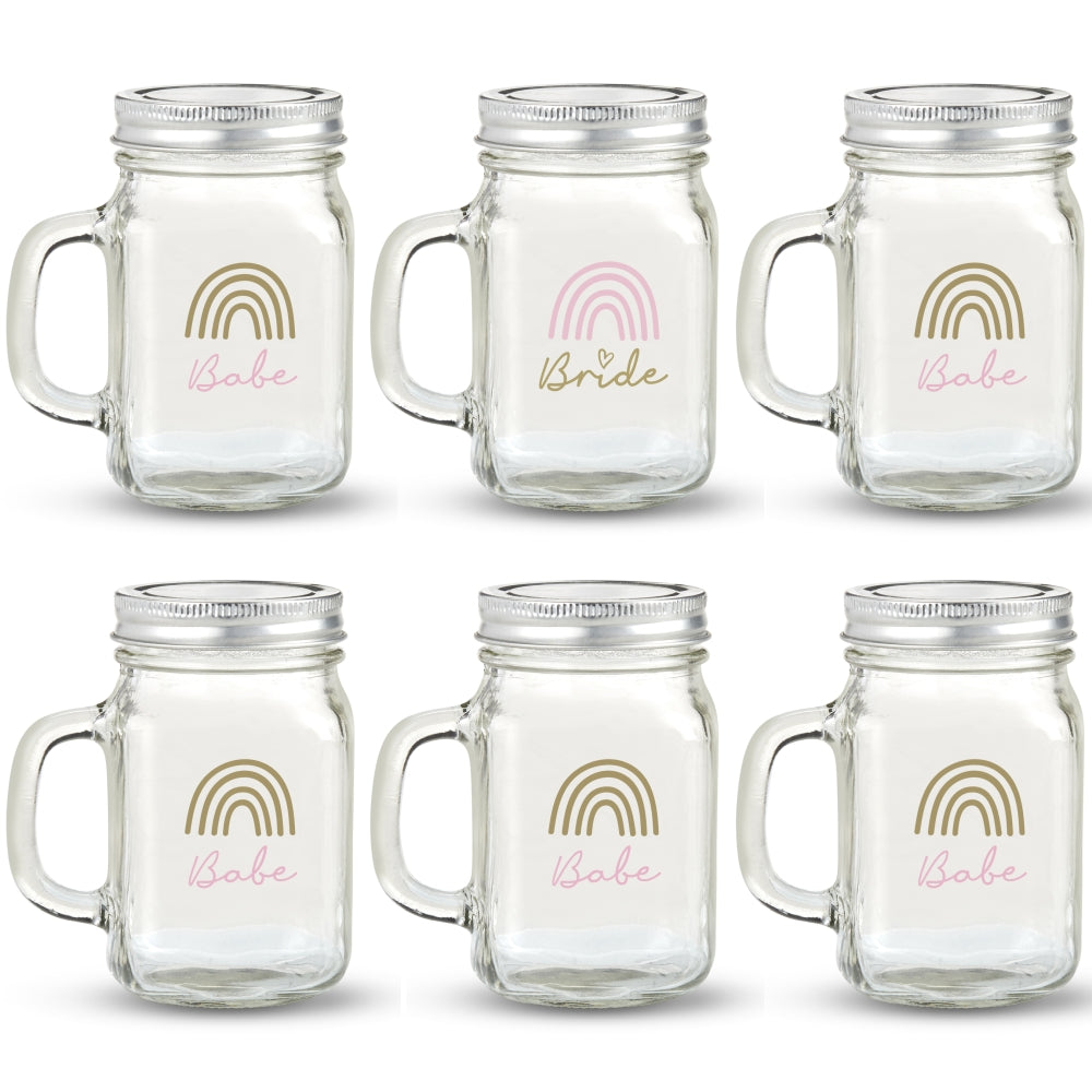 Personalized Mason Drinking Jar with Flower Lid