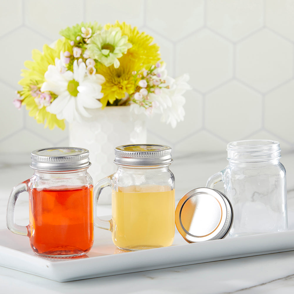 4 oz Mason Glass Jar with Lid - Choose from Flat, Safety Button, Straw  Hole, Daisy Cut, Spice Caps