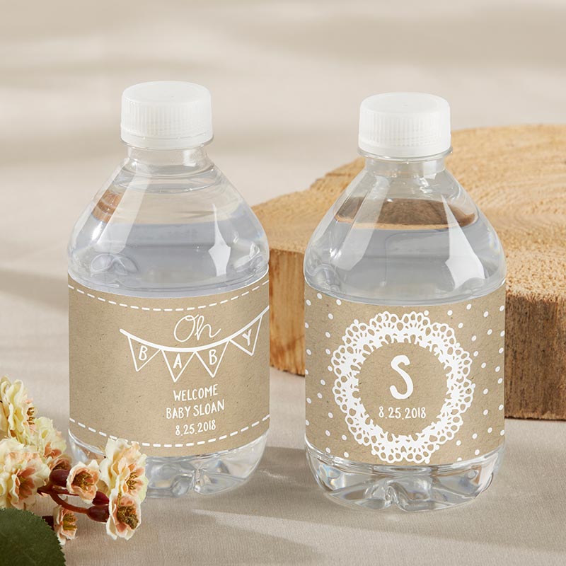 Personalized Water Bottle Labels - Rustic Charm Wedding